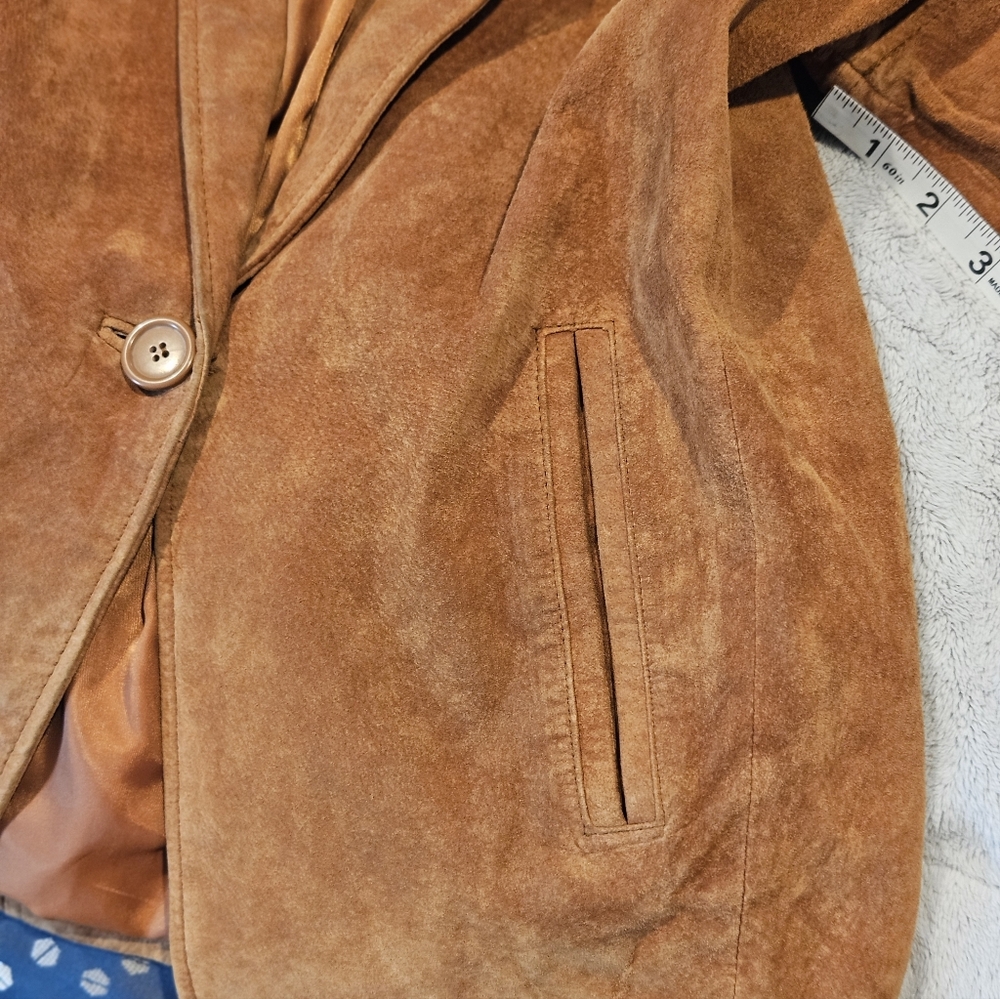 Vintage Toffs Suede Leather Jacket, Sz. M - Picture 8 of 11